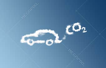 CO2 car emission cloud