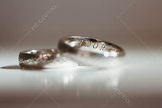 Two silver wedding rings
