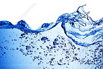 Blue water splash