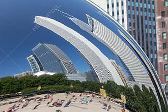 Bent Buildings Reflected in the Chicago Bean