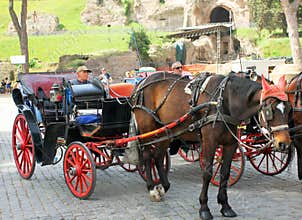Horse coach n Rome, Italy