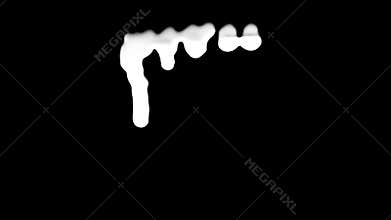 White ink dripping over black screen background