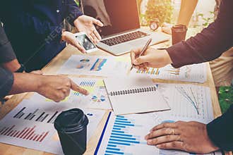 Start up business team colleagues meeting Planning Strategy Anal