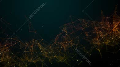 Beautiful plexus. Futuristic technology, abstract composition. Creative drawing with lines, dots and triangles. Backdrop