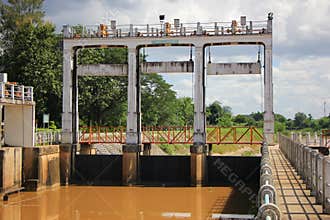 Small dam in ping river. For Increase Level of Water to canal for Agricultrue Area