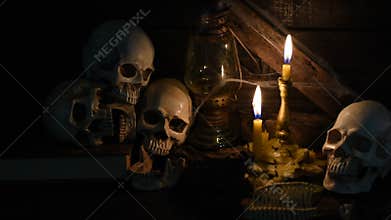 Human skull for Halloween