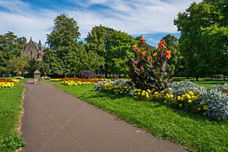 Public urban garden in Kings Lynn, Norfolk UK