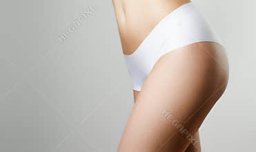 Beautiful slim woman`s body. Perfect slim toned young body