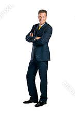 Full length smiling businessman