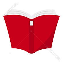 Open Red Book Flat Icon Isolated on White