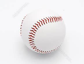Isolated baseball on a white background and red stitching baseball.