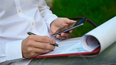 Trader Man Checks The Stock Reports