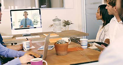 Team of executives at meeting in the conference room