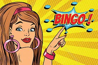 Pop art woman bingo