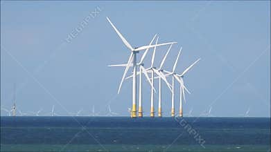 Windfarm turbines power energy