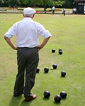 Seniors playing bowls