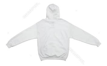 Blank hoodie sweatshirt color white back view
