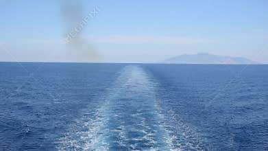 Cruise ship`s wake