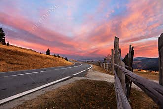 Road in Carpathian mountains