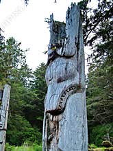 Historic Totem Poles, Ninstints, Haida Gwaii,