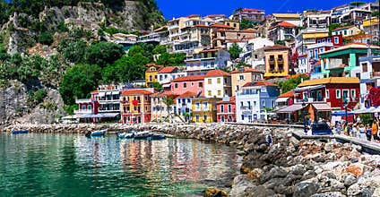 Beautiful colorful coastal town Parga in Greece ,Epirus