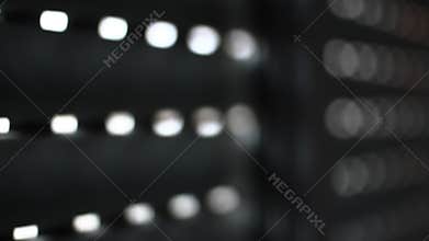 Opening a rolling shutter roller blind on a sunny day.