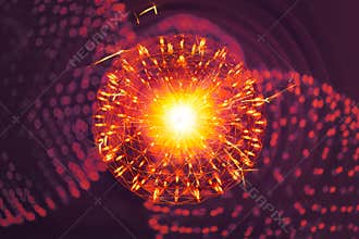 Nano physics science illusttration model concept.