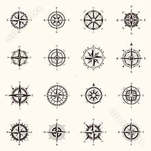 Old compass or ocean, sea navigation wind rose