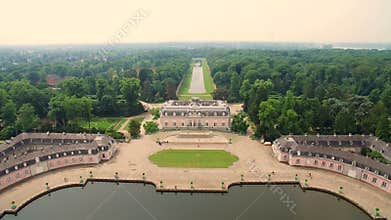 Aerial Dusseldorf Germany Beneath Castle and Park