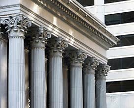 Bank exterior with columns