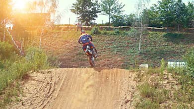 Slow Motion Extreme Motocross Rider