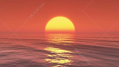 4k Big Sun Rise Over Ocean,Sunrise Time Lapse.
