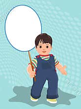 Boy with white panel