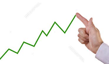 Business chart showing positive growth trend