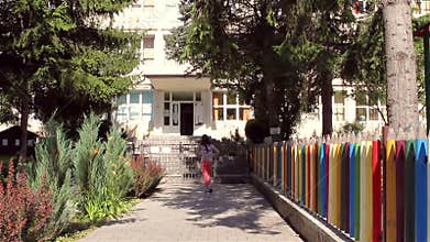 Young girl with backpack is going back to school
