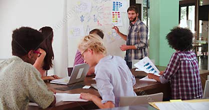 Manager Leading Creative Brainstorming Meeting In Office