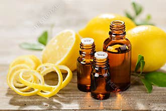 Lemon essential oil and lemon fruit
