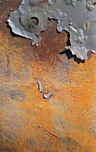 Vibrant Rust with a Flaky Paint Accent.