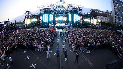 Large Crowd at Electronic Music Festival Tokyo Japan