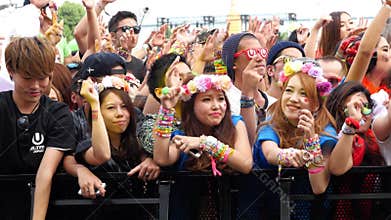 Large Crowd at Electronic Music Festival - Tokyo Japan