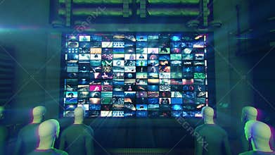 People Watching TV (Zoom to Screen) Animation