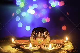Indian Festival Diwali Oil Lamp Decoration