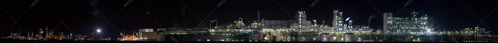 Chemical plant in night（Panoramic View 3)