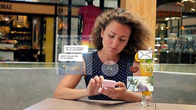 Woman Communicate in Social Media. Animate Icons