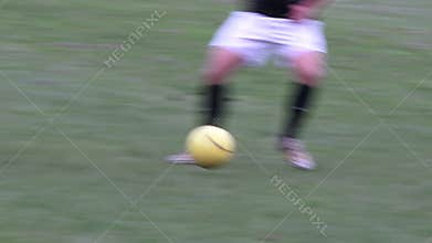 Men play football