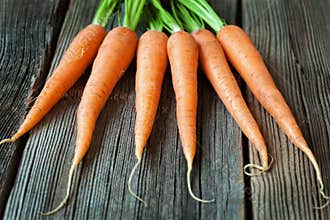 Carrots bunch of fresh organic vegetarian food on