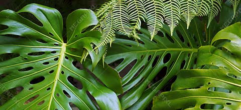 Tropical leaves background