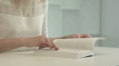 Girl reads a book