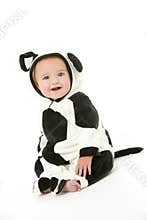 Baby in cow costume
