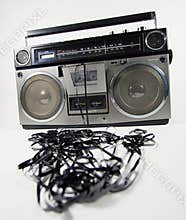 Tape spewing boombox